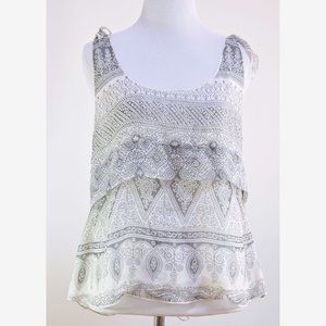 New Converse One Star Women's White Grey Top Blouse Tank Sleeveless Sz S